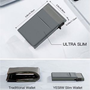 Xdh1889 Top Seller Men Aluminum Metal Minimalist <b>Slim</b> Credit <b>Card</b> <b>Holder</b> Front Pocket Automatic Pop up Wallet for Gifts - Product Image 4