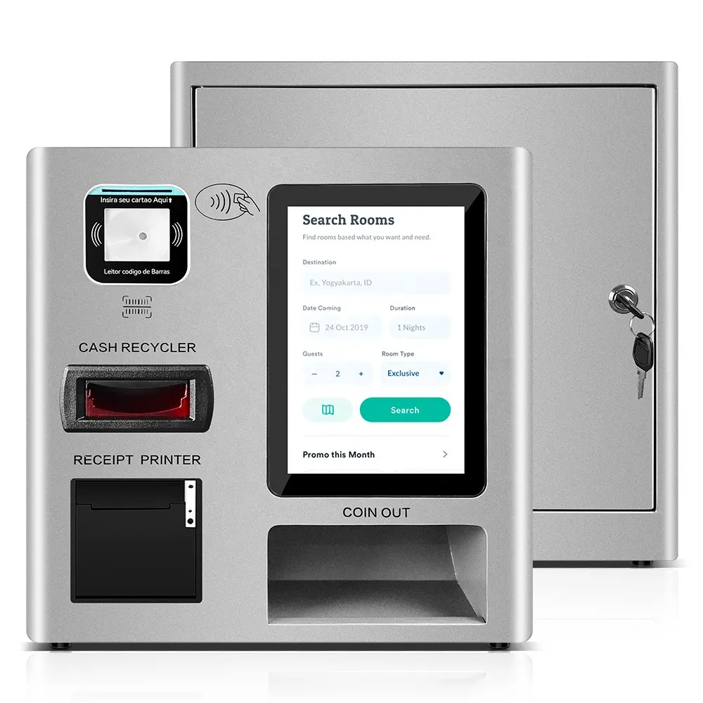 10.1 Inch Touchscreen Aangepaste Valutamachine Zelfbedieningsboek Lenen En Retourneren Terminal