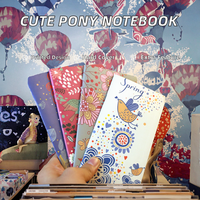 Cuaderno de Regalo de Papel con Tapa Dura, Diseño Creativo de Papelería, Impresión Digital, Diseño de Dibujos Animados de Pony, Amor, Flores, Pájaros, Bloc de Notas - 4 Opciones