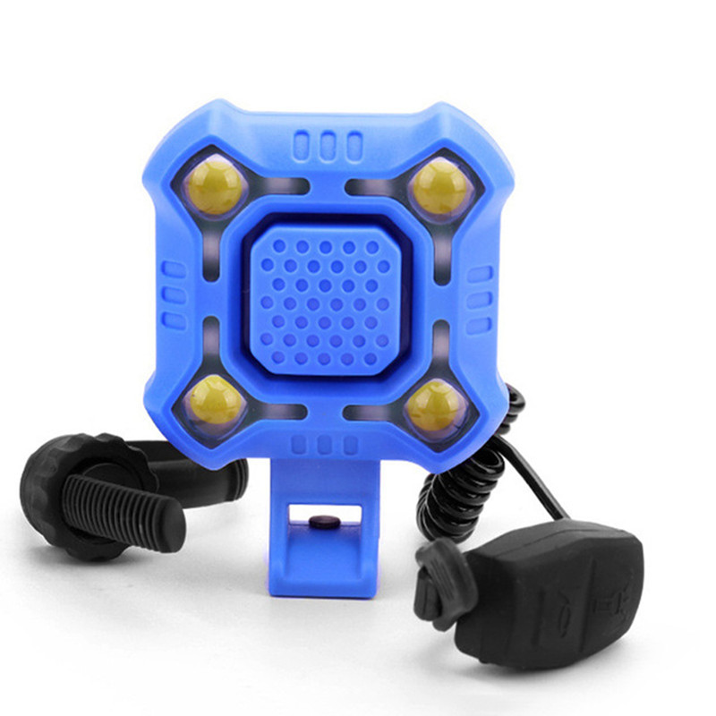 140 дБ велосипедный Звонок 4 лампа для езды на велосипеде на переднюю раму, Электрический гудок водонепроницаемых usb-разъемом для зарядки громкой сигнализацией безопасности велосипедный Звонок