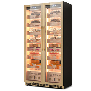 760L de gran capacidad de doble <span class=keywords><strong>puerta</strong></span> 5600 Almacenamiento de cigarros gabinete de humidor de cigarros Interior de madera de <span class=keywords><strong>cedro</strong></span> para tienda de cigarros y Club - Product Image 1