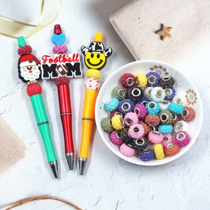 Lote de 100 piezas de cuentas espaciadoras de estilo europeo con agujero grande, coloridas, con diamantes de imitación, para manualidades, pulseras, joyería y collares - Product Image 6