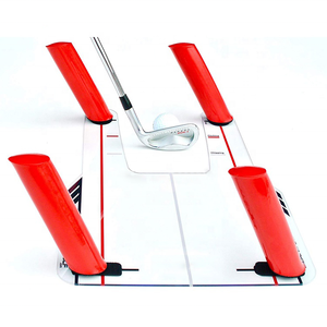 Base <span class=keywords><strong>de</strong></span> capteur <span class=keywords><strong>de</strong></span> vitesse <span class=keywords><strong>de</strong></span> <span class=keywords><strong>golf</strong></span> EyeLine avec 4 tiges <span class=keywords><strong>de</strong></span> vitesse rouges et sac <span class=keywords><strong>de</strong></span> transport – Éliminez les coups en slice et les crochets - Product Image 1