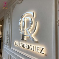 Signalétique d'intérieur personnalisée avec logo, lettres 3D en métal et acrylique dorées, enseigne publicitaire extérieure, enseigne lumineuse rétroéclairée, enseigne LED