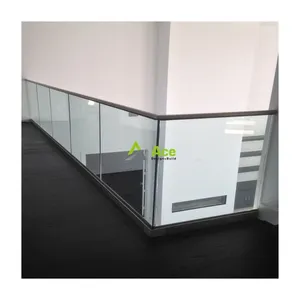 Aluminium Frameloze Glazen Hek Voor Terras Outdoor Aluminium Glas Balustrade Reling