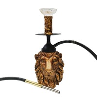 Chicha Lion Shisha créative en résine lumineuse avec lumière LED, style américain, décoration d'intérieur et cadeaux d'affaires