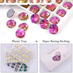 Vente en gros de strass à coudre en cristal AB 5A, 11*18 mm, dos plat, forme goutte d'eau, à coudre pour vêtements féminins - Product Image 6