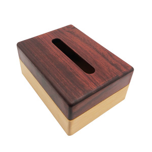 Boîte à mouchoirs en bois massif bicolore 200x150x90mm pour salon, salle de bain, voiture - Product Image 4