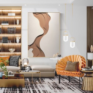 Lukisan garis seni ruang tamu restoran latar belakang sofa lukisan dekorasi teras ukiran kreatif abstrak modern sederhana - Product Image 2
