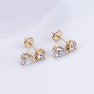 Pendientes de Joyería MSE-692 de Oro Amarillo de 9K con Diamantes de Laboratorio de Corte Redondo Personalizados - Product Image 3