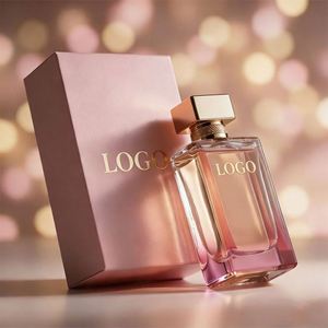 Wholesale Professional Manufacturer Cosmetic Square <b>Empty</b> Gradient Pink 100ml Perfume Glass <b>Bottles</b> with Box & Cap - Product Image 1