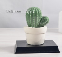 Figurine Tanaman Kaktus Mini Dekorasi Seni Keramik Berlapis, Pot Bunga Sukulen Buatan Tangan
