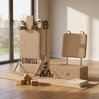Reformer Pilates Pliable en Bois Premium avec Garantie 10 Ans, Chariot à Glisse Silencieuse Robuste pour la Récupération Post-partum et le Renforcement du Core en Salle de Sport