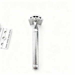 Professioneller Rasierer mit Aluminiumlegierungsgriff, Manueller Doppelklingen-Rasierer für Männer, Gesichtsrasur mit Rutschfestem Griff - Product Image 1