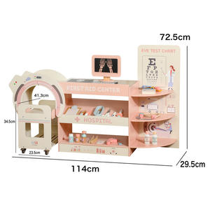 <span class=keywords><strong>Maison</strong></span> de jeu médicale en bois pour enfants - Ensemble de jouets de simulation de docteur, centre d'urgence hospitalier - Product Image 2