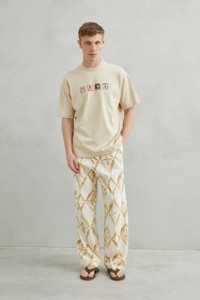 Camiseta Unisex Imperio Shop, 100% Algodón, Cuello Redondo, Manga Corta, Transpirable, Largo Regular, Color Beige, Diseño de Loros y Palmeras, para Hombre - Product Image 3