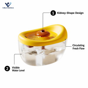 Bebedero para Mascotas en Forma de Riñón, Fuente Automática para Perros y Gatos con Boquilla Central y Tanque Esmerilado, Amarillo y Blanco - Product Image 4