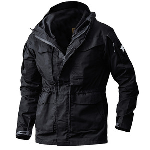 Chaqueta cortavientos impermeable gruesa con capucha para hombre OEM al por mayor superventas para cierre con cremallera de invierno - Product Image 2