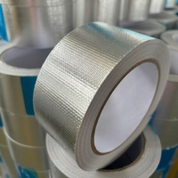 Ruban adhésif en aluminium renforcé de fibre de verre, résistant à l'eau, de qualité industrielle, couleur argent
