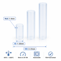Tuyau en caoutchouc silicone de grand diamètre, transparent, gonflable, de qualité alimentaire et médicale, résistant aux hautes températures, flexible