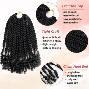 Trenza <span class=keywords><strong>de</strong></span> Fibra Kanekalon con Extremo Rizado, Diferentes Tipos <span class=keywords><strong>de</strong></span> Colores, Cabello Trenzado <span class=keywords><strong>de</strong></span> Ganchillo con Extremo Rizado - Product Image 5