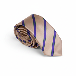 <b>Purple</b> Striped Italian Jacquard <b>Tie</b> - Product Image 2
