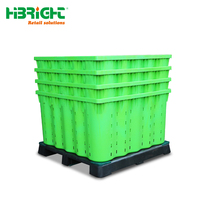 Agriculture Grande caisse à palettes en plastique emboîtable de 780 litres pour les légumes et les fruits