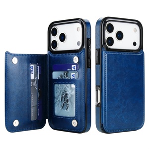 Funda de Cuero Retro para Teléfono con Ranuras para Tarjetas, Funda Magnética de Cuero PU para iPhone 17 AIR 16 15 14 Pro Max - Product Image 5