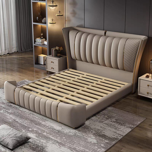 Lit de rangement en boîte de style moderne et artistique haut de gamme, 1,8 m, style italien luxueux, lit en cuir pour chambre à coucher, lit <span class=keywords><strong>king</strong></span>-<span class=keywords><strong>size</strong></span> ou queen-<span class=keywords><strong>size</strong></span> - Product Image 4