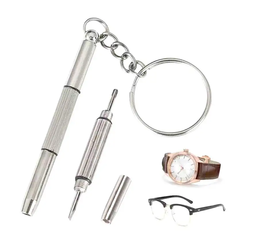 Mini 3 in 1 Portable Screwdriver Durable Repair Tool with Keychain for Repairing Mobile Phone Eyeglasses Watch Computer