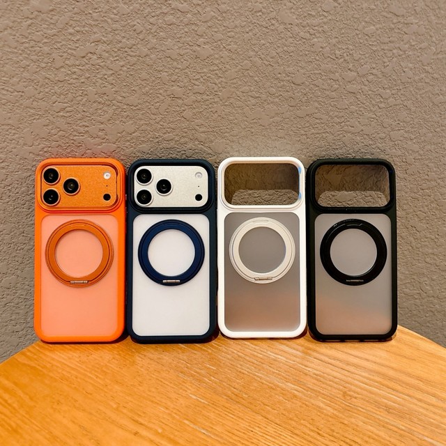 Good Quality 360°rotating Bracket Cell Phone Cover for iPhone 17 16 15 Pro Max Skin Feel Magnetic Phone case with Kickstand