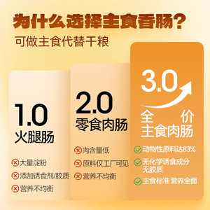 Friandises pour chiens Huayuan Hoopet : saucisses aromatisées au jambon, au poulet et au bœuf, riches en viande, valeur nutritionnelle complète. - Product Image 1