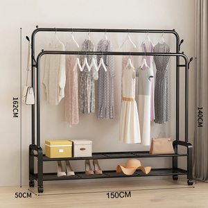Tendedero de Ropa de Acero de Doble Capa Personalizado, Plegable, para Armario y Sala de Estar, con Soporte Resistente - Product Image 3