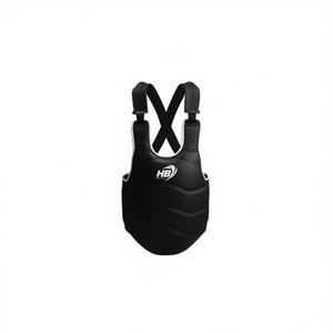 Protège-poitrine de boxe noir L, équipement d'arts martiaux - Product Image 1