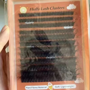 ชุดต่อขนตาปลอม 3 มิติ แบบฟู รุ่น Bling Blang 240 Cluster ทำเองได้ ขนสังเคราะห์ หนา 0.07 มม. พร้อมแถบผ้าฝ้ายสีดำ - Product Image 1