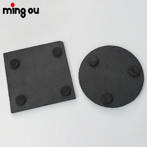 Posavasos de <span class=keywords><strong>Pizarra</strong></span> al por Mayor, Posavasos Redondos Negros, Juego de Posavasos de Piedra, Bases para Grabado Láser con Fondo Antiarañazos - Product Image 5
