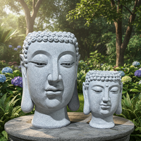 Statue de Bouddha Art déco moderne faite à la main, sculpture écologique, design portrait, ornement paysager en fibre de verre pour extérieur/intérieur