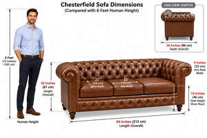Premium Chesterfield Genuine Leather Eco-Friendly <b>Sofa</b> Set American Luxury Furniture Button Tufted Classic Vintage Living Room - Product Image 2