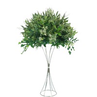 Boule de fleurs artificielles en soie de genévrier vert pour le commerce transfrontalier, décoration de mariage sur piste, arrangement de sol pour scène et allée
