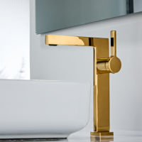 Grifo de Lavabo de Latón Moderno, Monomando, Color Dorado, Agua Fría y Caliente, Mezclador de Baño, Cerámica, Duradero, Fácil de Instalar