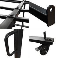 Mesa plegable de cuatro ruedas y carrito para sillas, plataforma extraíble de metal pesado con estante de almacenamiento de plástico personalizado OEM, con diseño de OEM