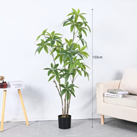 Bouquet de Bonsaï Arbre à Monnaie Artificiel en Plastique de Haute Qualité, en Pot, Très Réaliste, pour Décoration d'Ambiance Intérieure et de Mariage