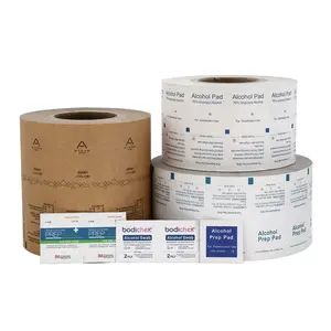 Factory price for medical aluminium foil laminated paper for alcohol prep pad printed in roll