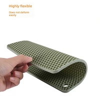 Tapis de protection en silicone résistant à la chaleur, motif nid d'abeille antidérapant, support polyvalent pour casseroles chaudes, protège-table de cuisine avec trou de suspension