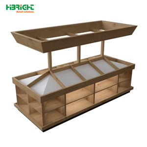 ชั้นวางผลิตผลไม้สดไม้เนื้อแข็งทันสมัยสำหรับซูเปอร์มาร์เก็ตและร้านขายของชำ - Product Image 2