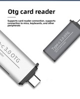 Lector de Tarjetas USB C OTG, Hub Tipo C a Lector de SD y TF con Adaptador de Aluminio USB 3.0