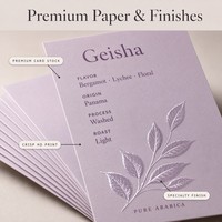 Carte de saveurs de café à marque privée, Feuille de dégustation de grains personnalisée OEM, Guide de menu de marque pour le lancement des propriétaires de marques de café