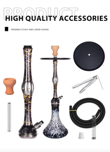 Set de Narguile de Lujo, Cachimbas de Metal de Aluminio <span class=keywords><strong>Inimitable</strong></span> con Soporte Triangular, Caja de Regalo Personalizada, Cachimbas, Shesha, Huka, Sheesha - Product Image 5