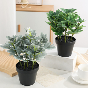 Feuilles <span class=keywords><strong>de</strong></span> <span class=keywords><strong>zinnia</strong></span> artificielles, plantes vertes artificielles pour la décoration <span class=keywords><strong>de</strong></span> la table du salon à la maison, plante artificielle en pot fournie par l'usine - Product Image 2