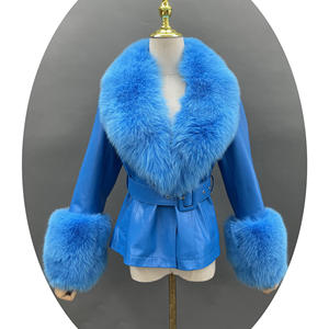 Janefur-Chaqueta Cálida de Piel para Mujer, Abrigo de Piel Verde con Cuello de Zorro Grande y Puño, Gran Oferta, Invierno - Product Image 4